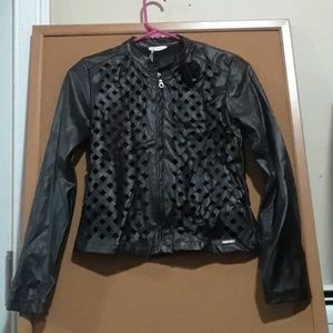 Little girls leather jacket.